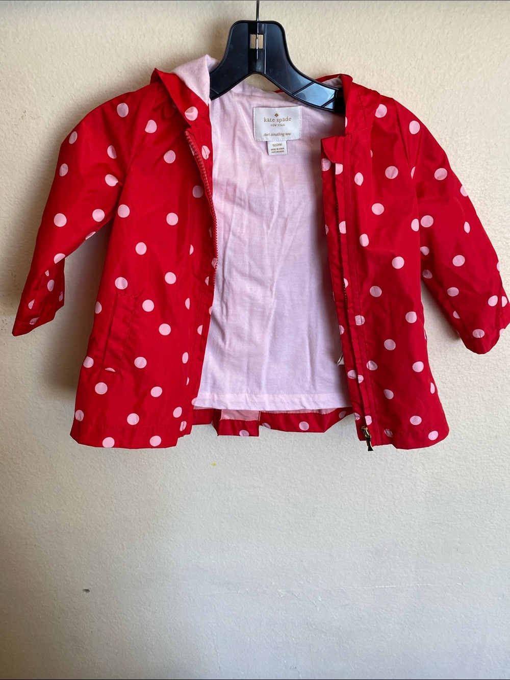 kate spade Red Polka Dot Hooded Raincoat for Kids